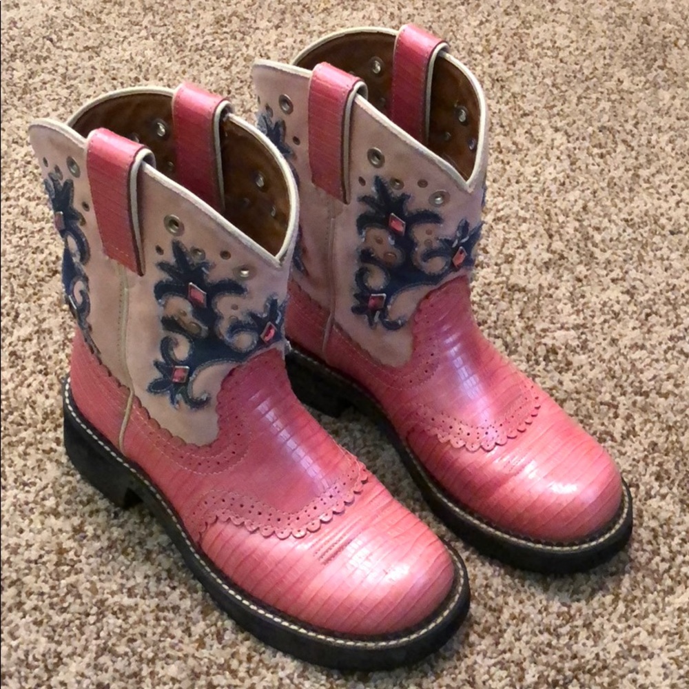 Pink Ariat boots